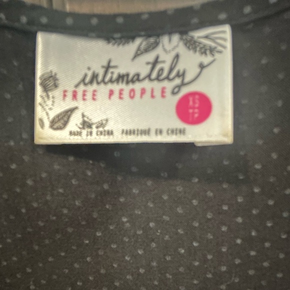 Free People Intimately Polka Dot and Lace Tunic in Black and Gray, Size XS - Picture 7 of 7